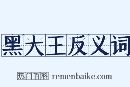 黑大王反义词是什么意思的图片